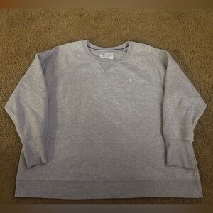 Champion Light Heather Gray Crewneck with Red & Blue Trim